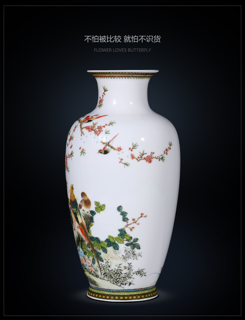 Jingdezhen ceramics hand - made vase colorful future large Chinese style living room TV cabinet decoration gifts