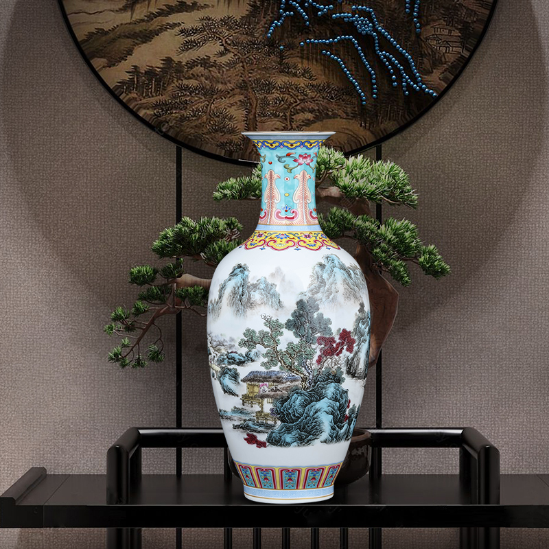 Jingdezhen ceramics, vases, flower arranging furnishing articles sitting room TV ark, rich ancient frame of Chinese style household decoration decoration gifts