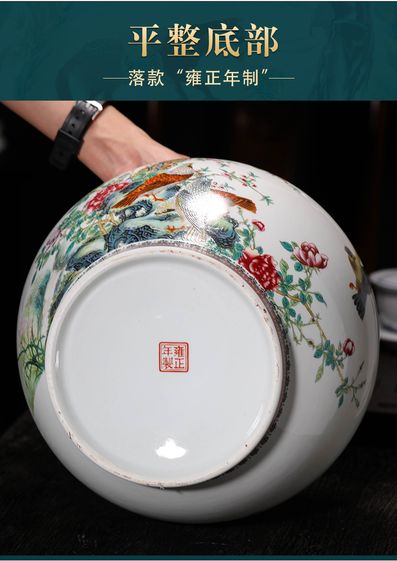 Archaize of jingdezhen ceramics powder enamel caddy fixings sitting room porch place large puer tea cake sealed jar