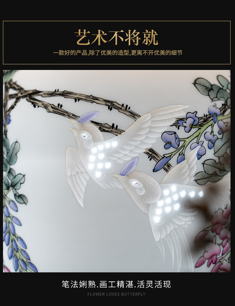 Jingdezhen ceramics hand - made vase lamp sabingga sukdun dergici jimbi furnishing articles berth lamp of new Chinese style household, sitting room adornment