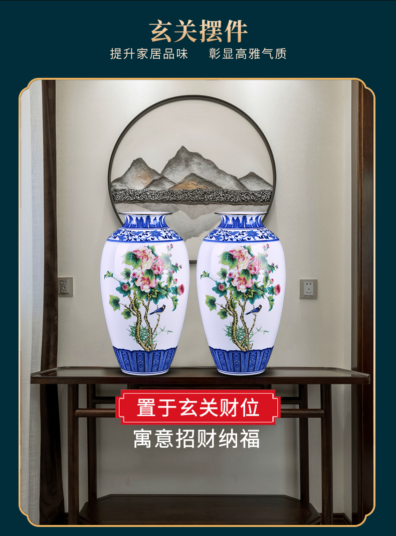 Blue and white porcelain vases, flower arranging decorations Chinese style restoring ancient ways of jingdezhen ceramics home sitting room TV ark, furnishing articles