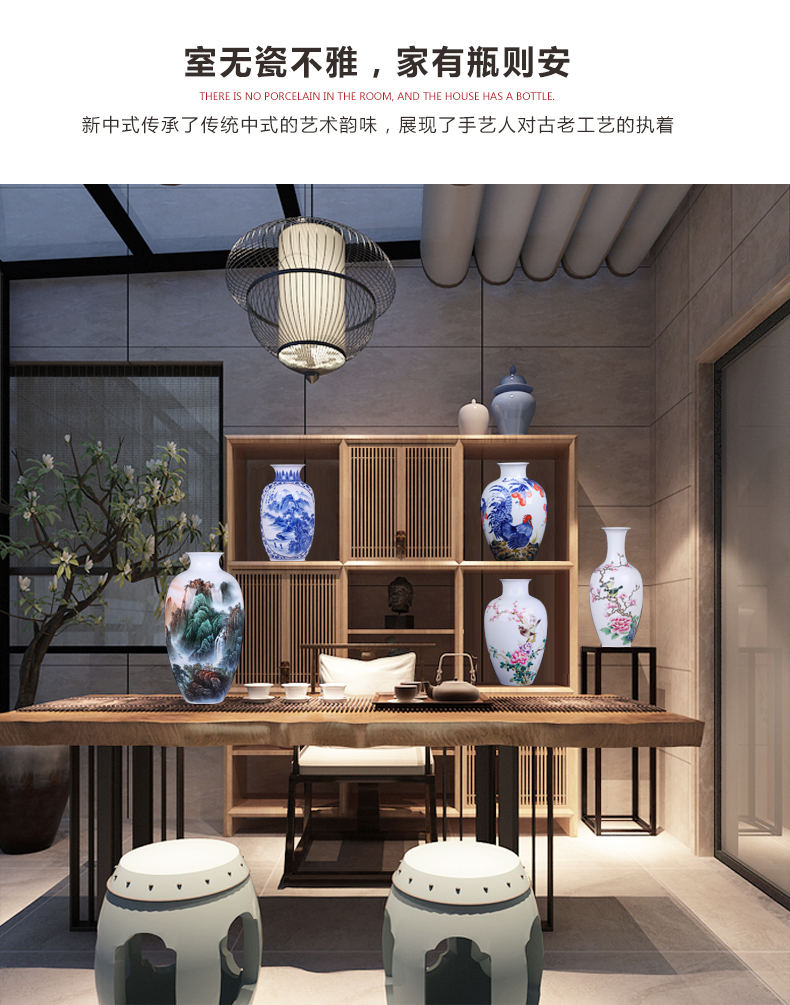 Jingdezhen ceramics hand - made vases, flower arrangement sitting room place, a large Chinese style household TV ark, decorative arts and crafts