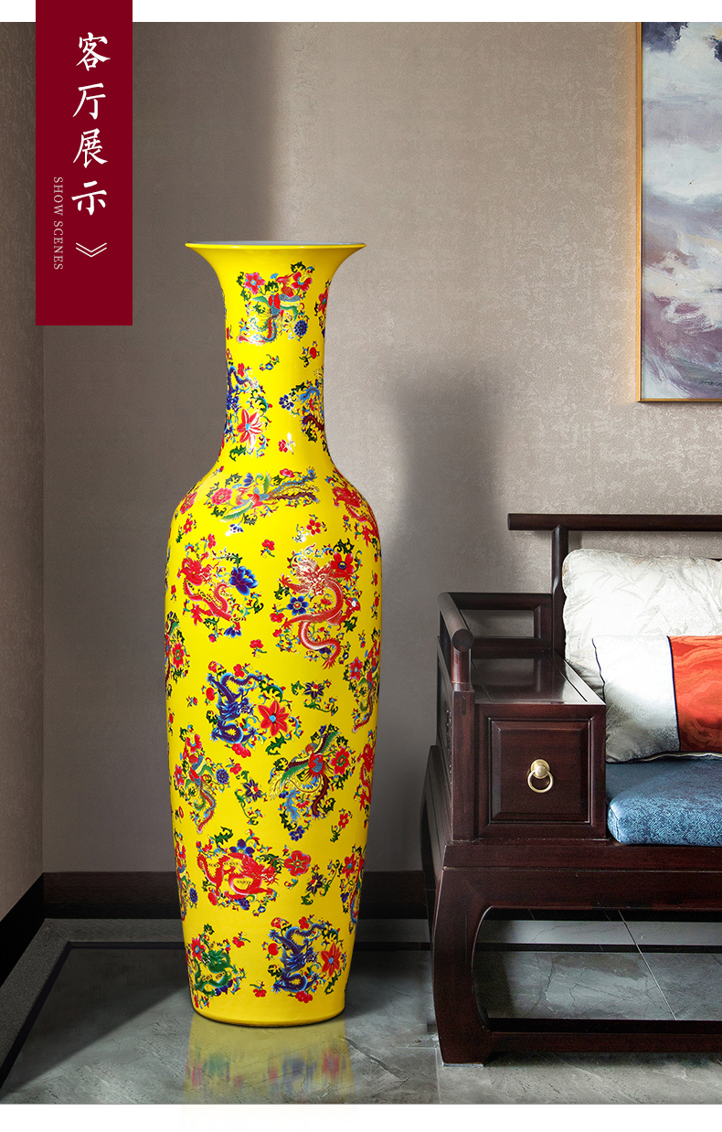 Jingdezhen ceramics vase landing in extremely good fortune Chinese king hotel in the sitting room porch retro furnishing articles