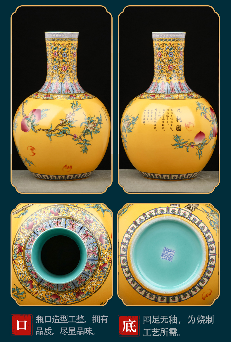 Jingdezhen ceramics, vases, flower arrangement of Chinese style restoring ancient ways of TV ark, wine furnishing articles office desktop decoration