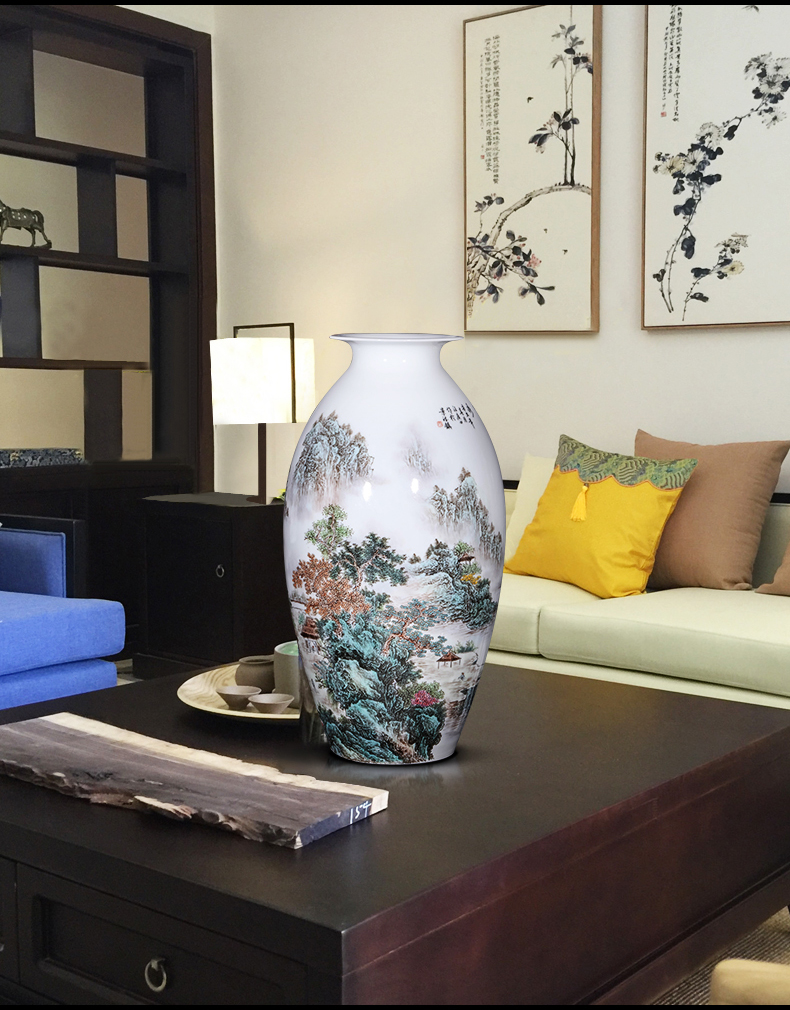 Jingdezhen ceramic vase Chinese hand - made porcelain of flower arranging furnishing articles, the sitting room porch TV ark, decorations arts and crafts