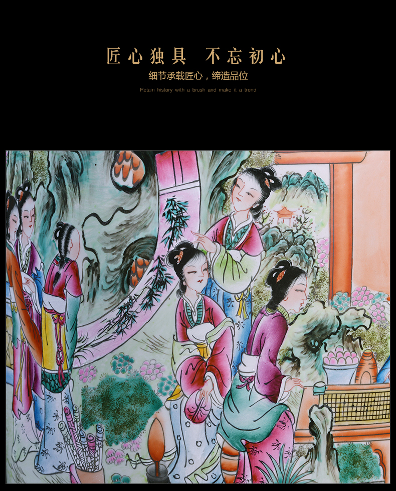 Jingdezhen ceramic powder enamel craft jinling twelve women of large size vase landed sitting room of Chinese style household decorative furnishing articles