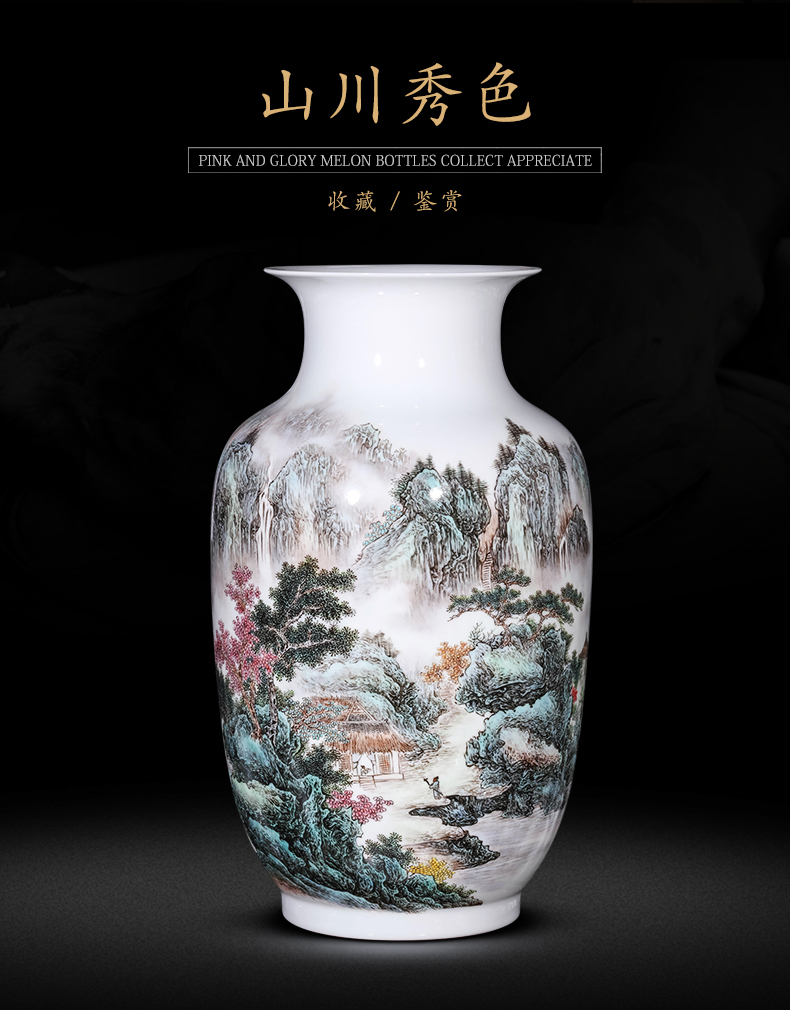 Jingdezhen ceramic vase hand - made vases furnishing articles sitting room office decoration decoration of Chinese style household bottle arranging flowers