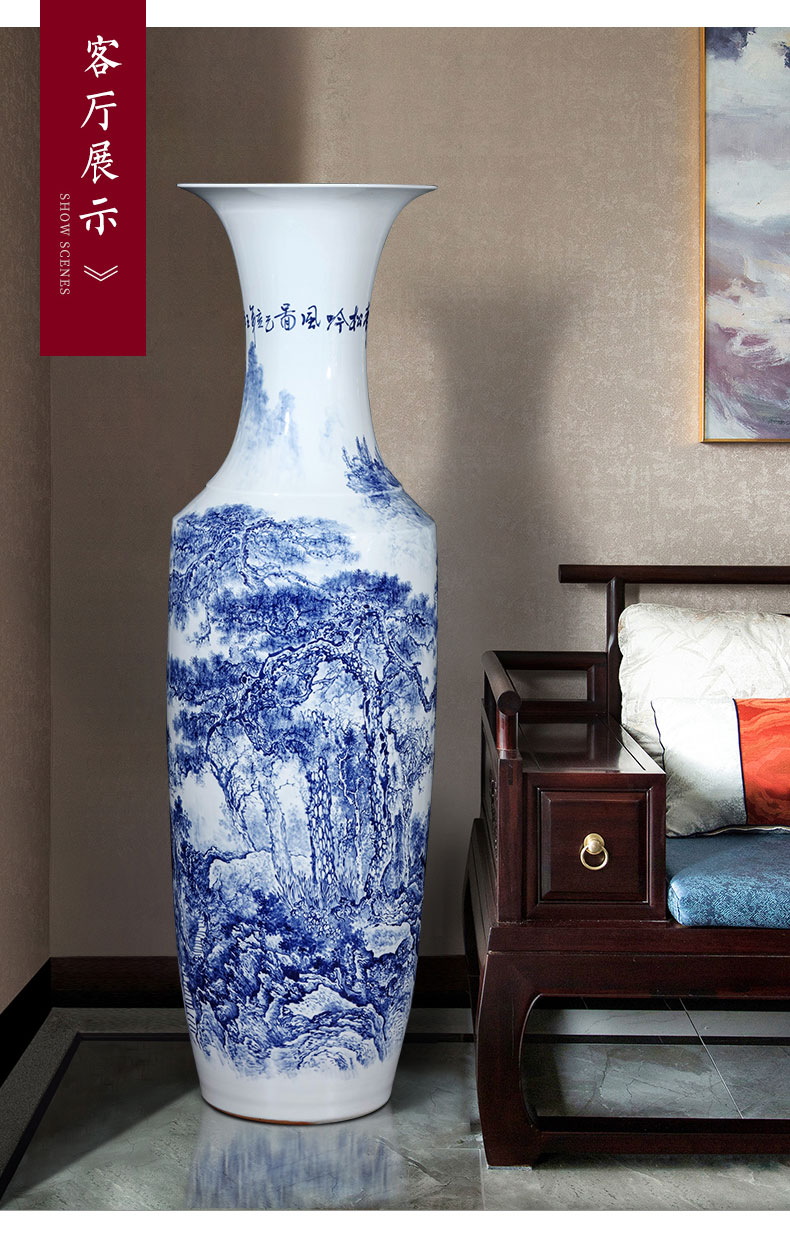 The sitting room The hotel Chinese style furnishing articles hand - made large modern blue and white porcelain is jingdezhen ceramics of large vases, gifts