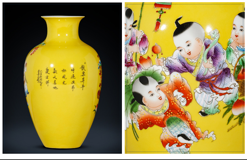 Jingdezhen ceramic vases, flower arrangement sitting room place hand - made porcelain of the lad TV ark, of Chinese style household ornaments