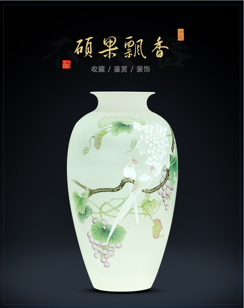 Jingdezhen ceramic hand - made thin foetus vase knife clay rich ancient frame decorate sitting room flower arranging study office furnishing articles