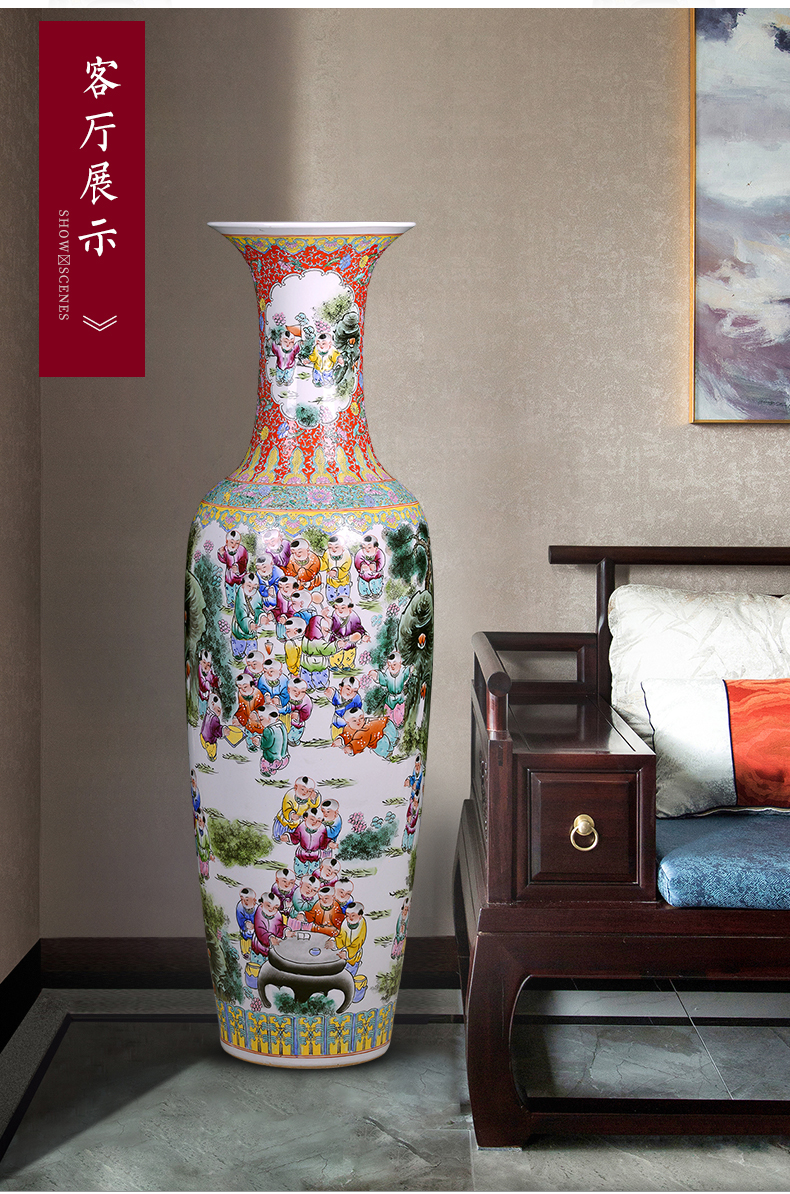 Jingdezhen ceramic hand - made pastel the ancient philosophers figure of large vases, Chinese style living room furnishing articles for the opening move decorations