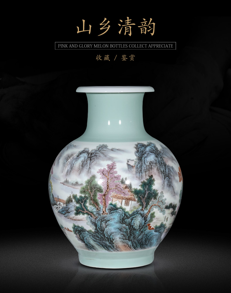 Jingdezhen famous hand - made ceramic vase furnishing articles of Chinese style living room floor large porcelain ornaments housewarming gift