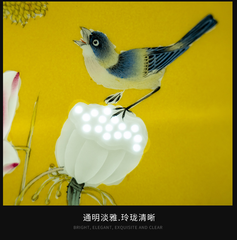 Jingdezhen porcelain vases peak lotus pond was fragrant lamp of the head of a bed knife clay I the new Chinese style living room lamp decoration