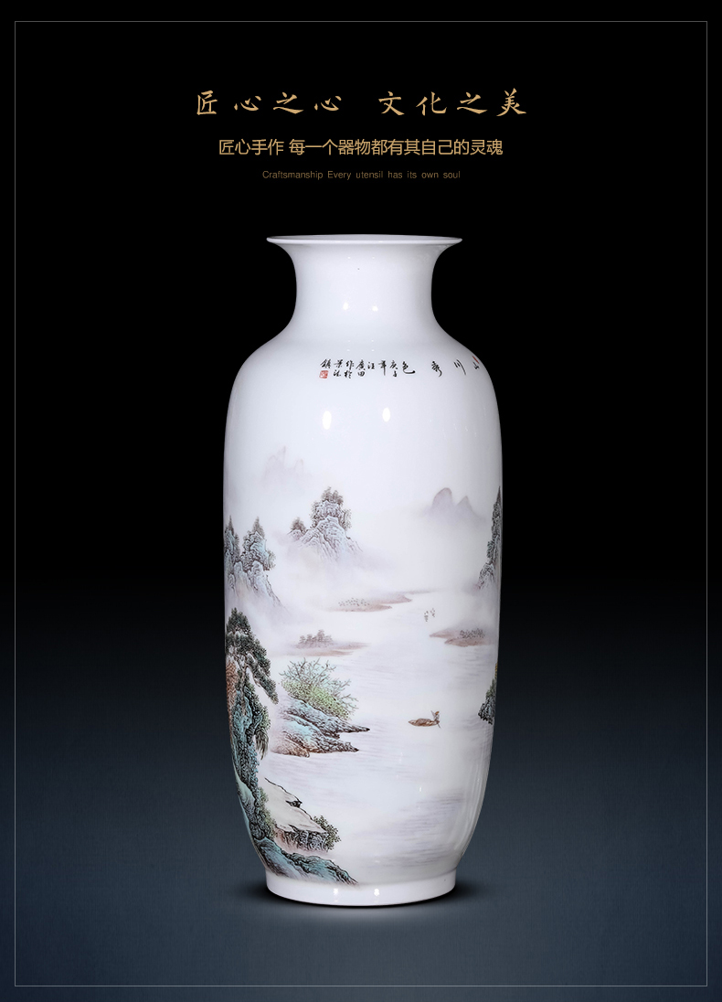 Jingdezhen ceramic plug-in sitting room of Chinese style home decoration vase hand - made porcelain of the sitting room porch TV ark, furnishing articles