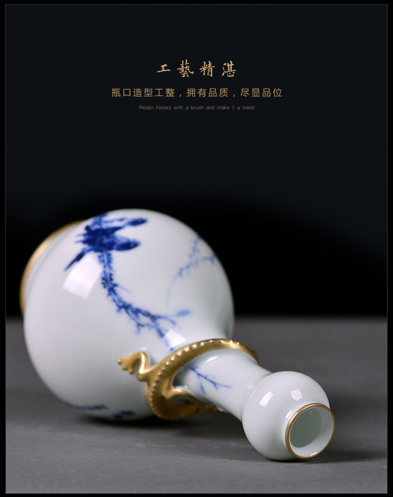 Jingdezhen ceramics vase famous garlic hand - made the sitting room of Chinese style household flower adornment TV ark, furnishing articles