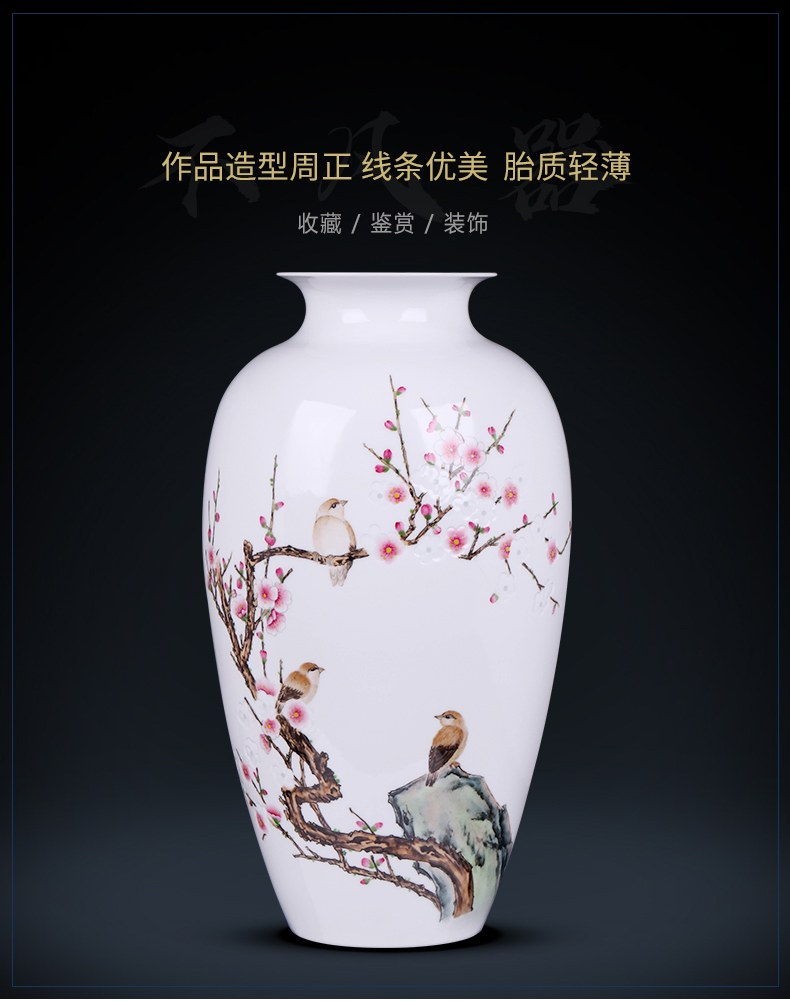 Jingdezhen ceramic hand - made thin foetus vase knife clay rich ancient frame decorate sitting room flower arranging study office furnishing articles