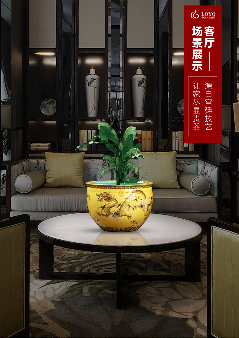 Jingdezhen ceramics powder enamel dragon creative desktop VAT adornment household the sitting room porch place