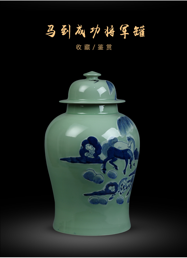 Jingdezhen ceramic vase landing a large sitting room of Chinese style flower arranging porch is decorated furnishing articles opening gifts blue and white porcelain