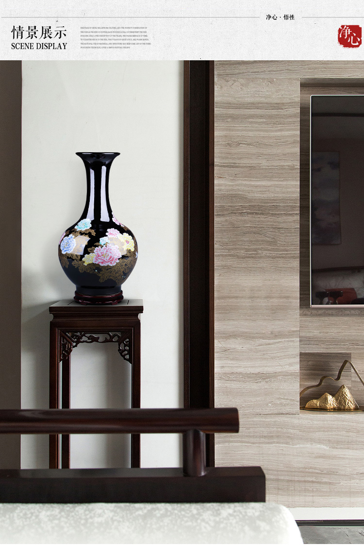 Jingdezhen ceramic vases, flower adornment blooming flowers of the reward bottle of large sitting room of Chinese style household decoration TV ark