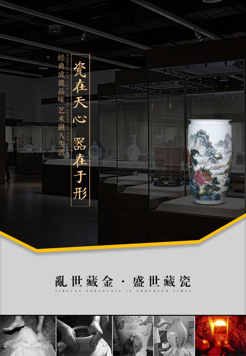 Jingdezhen ceramic vases, flower arrangement sitting room place hand - made Chinese style porch TV ark, decoration as furnishing articles present