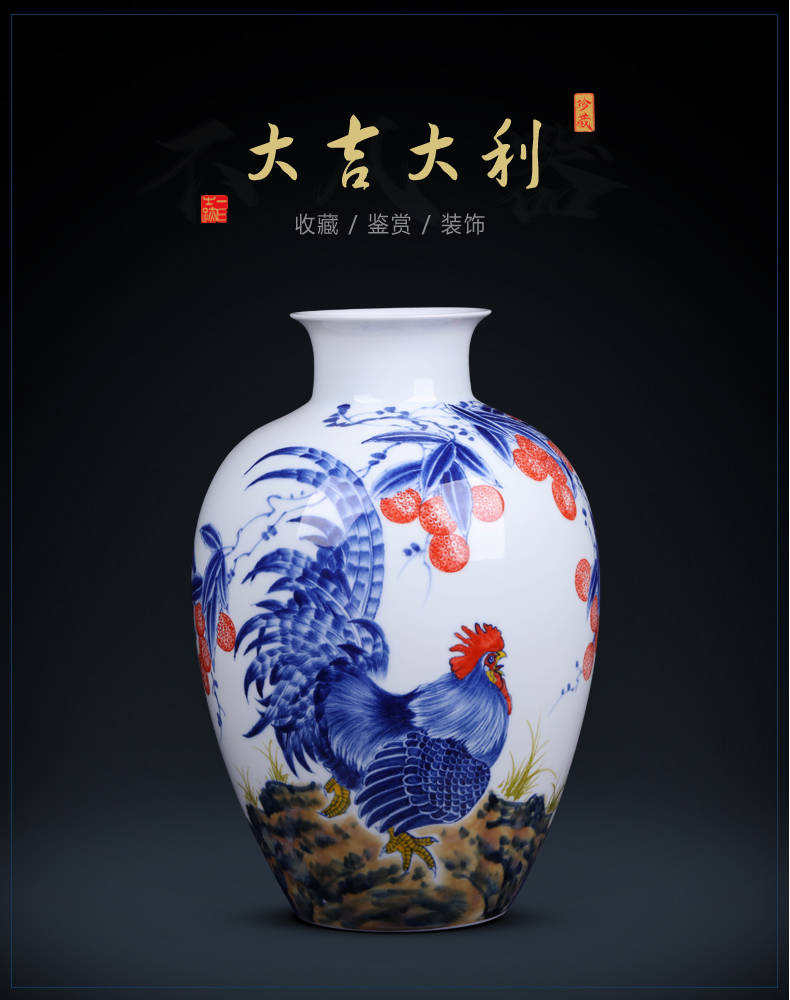 Jingdezhen ceramics hand - made vases, flower arrangement sitting room place, a large Chinese style household TV ark, decorative arts and crafts