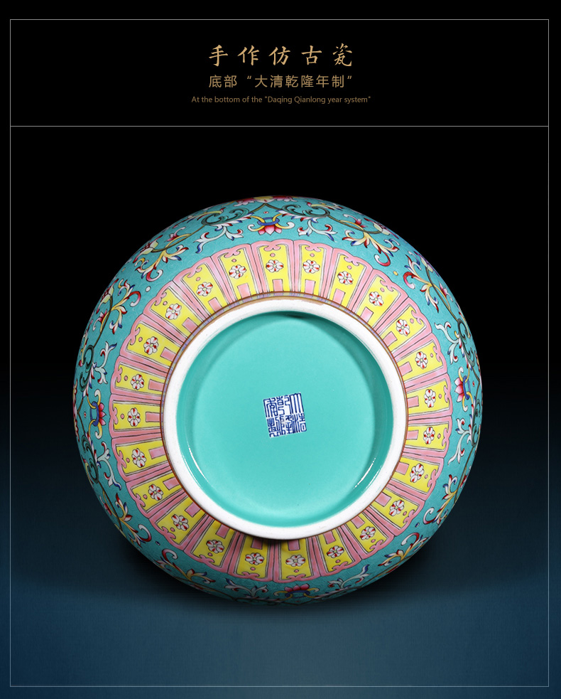 Jingdezhen ceramics imitation the qing qianlong blue scramble for flowers wrapped branch lines, the design of new Chinese style household, sitting room adornment is placed