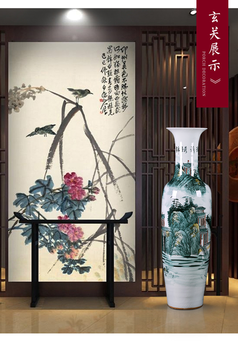 Jingdezhen ceramics of large vases, hand - made Chinese style hotel porcelain of the sitting room adornment is placed large extra large