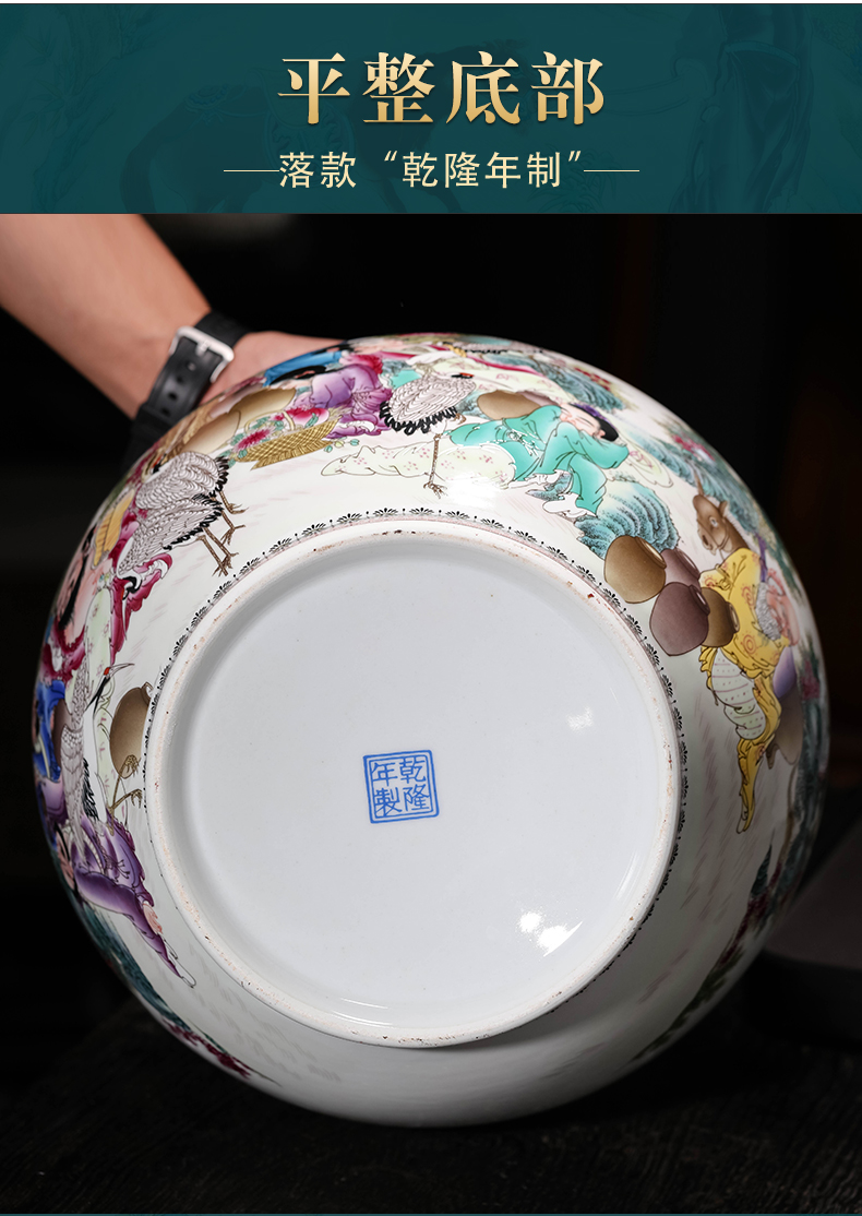 Archaize of jingdezhen ceramics powder enamel caddy fixings sitting room porch place large puer tea cake sealed jar