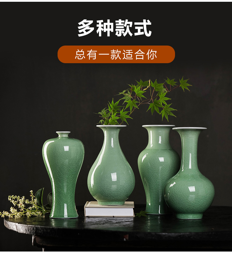 Jingdezhen ceramic floret bottle furnishing articles living room flower arranging machine dry flower of new Chinese style household contracted desktop decoration