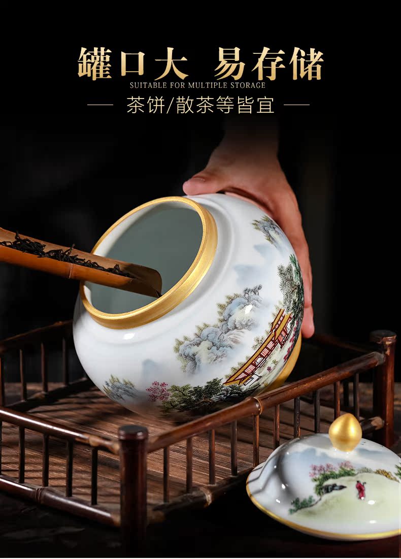 Jingdezhen ceramics POTS of archaize colored enamel snacks storage tank and pu 'er tea caddy fixings small home