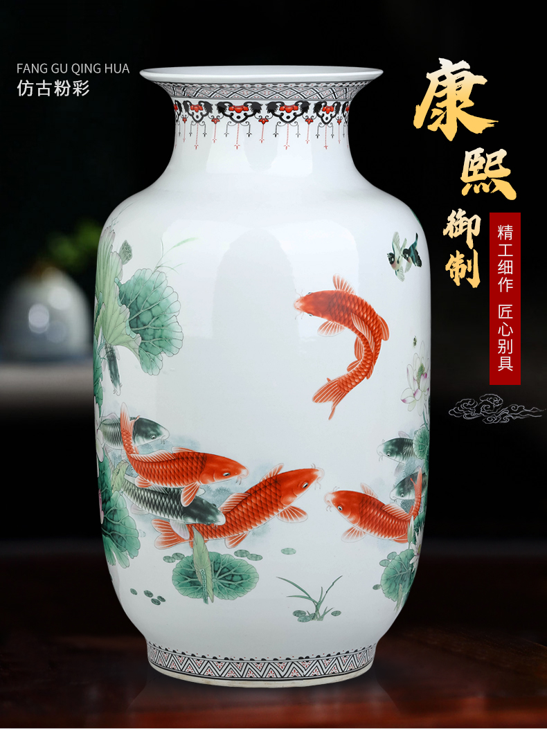 Jingdezhen ceramics vase furnishing articles flower arranging large sitting room be born home TV ark adornment restoring ancient ways furnishing articles