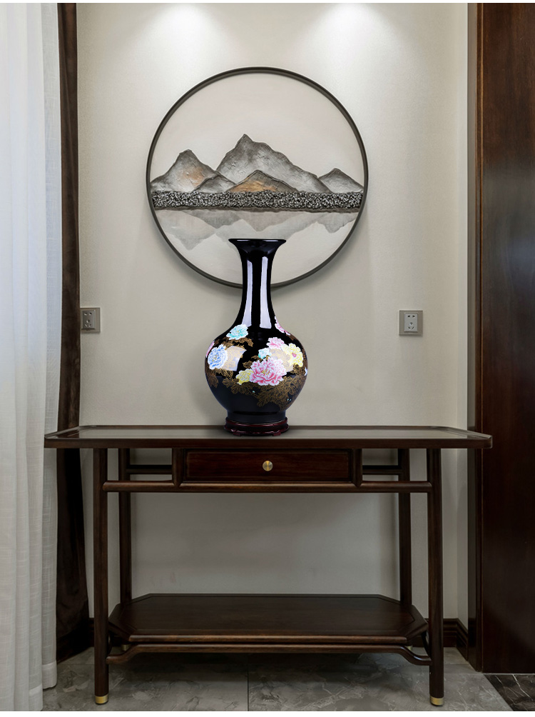 Jingdezhen ceramic vases, flower adornment blooming flowers of the reward bottle of large sitting room of Chinese style household decoration TV ark