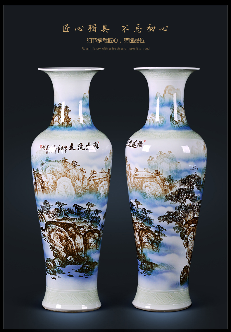 Jingdezhen ceramic vase of large sitting room place, home decoration antique Chinese style opening gifts large catastrophic