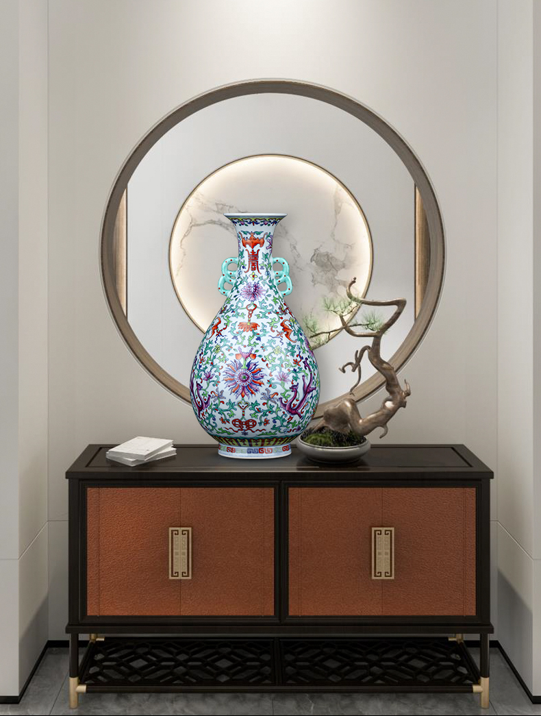 Blue and white porcelain of jingdezhen ceramics okho spring Chinese porcelain vase decoration flower arranging the sitting room TV ark, furnishing articles