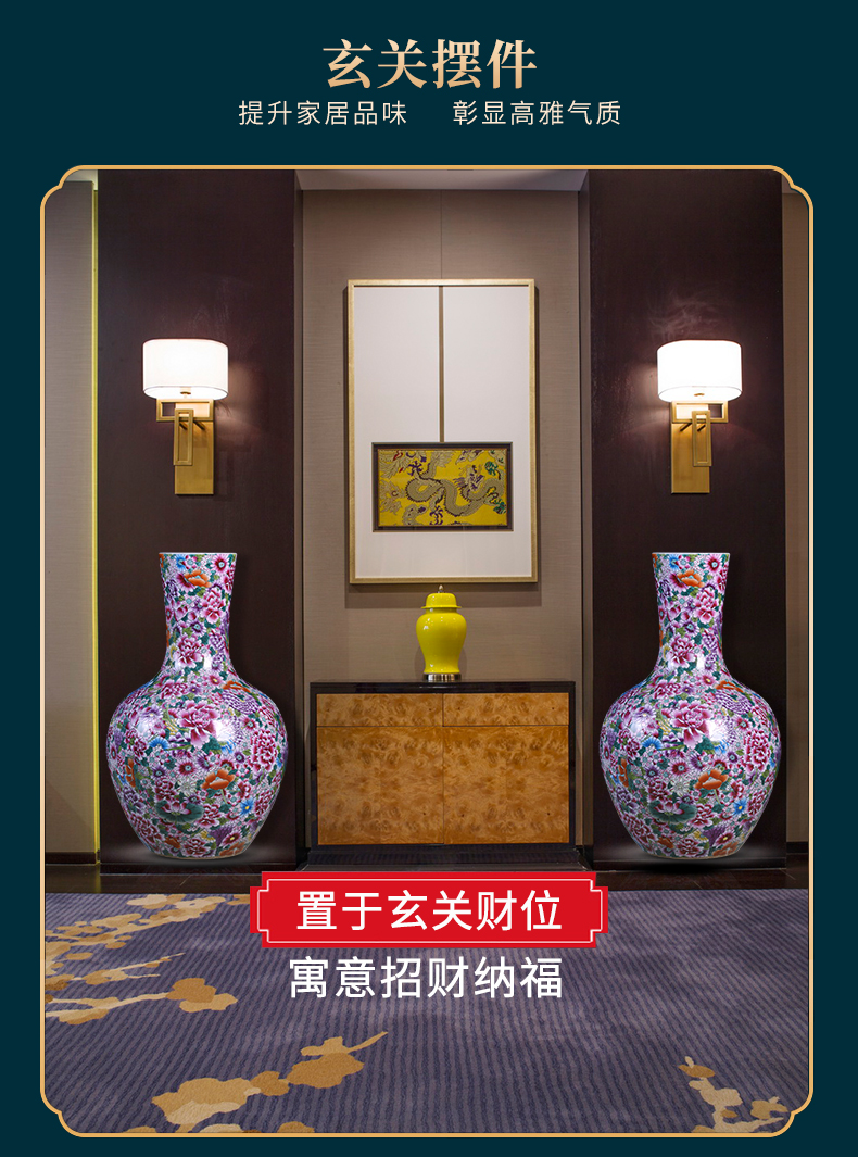 Jingdezhen ceramic checking celestial vase large landing, the sitting room of Chinese style household, office decoration as furnishing articles