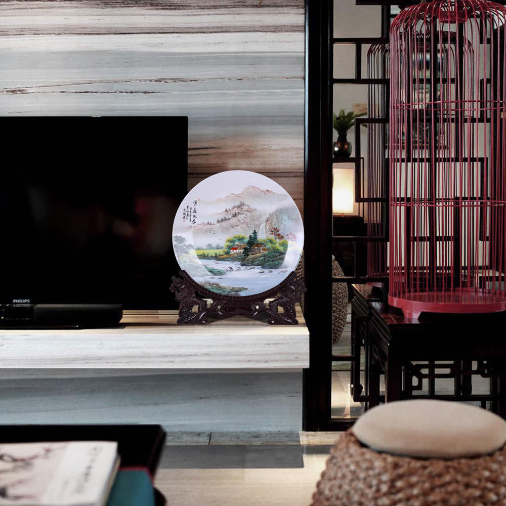 Jingdezhen ceramics has a long history in the hand - made hang dish decorated sat dish home sitting room desktop handicraft furnishing articles
