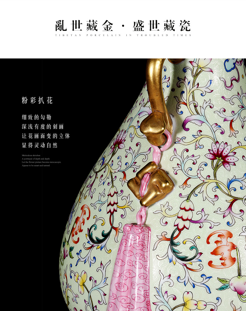 Archaize of jingdezhen ceramics steak flower ruyi ears okho spring vases, new Chinese style club sitting room adornment