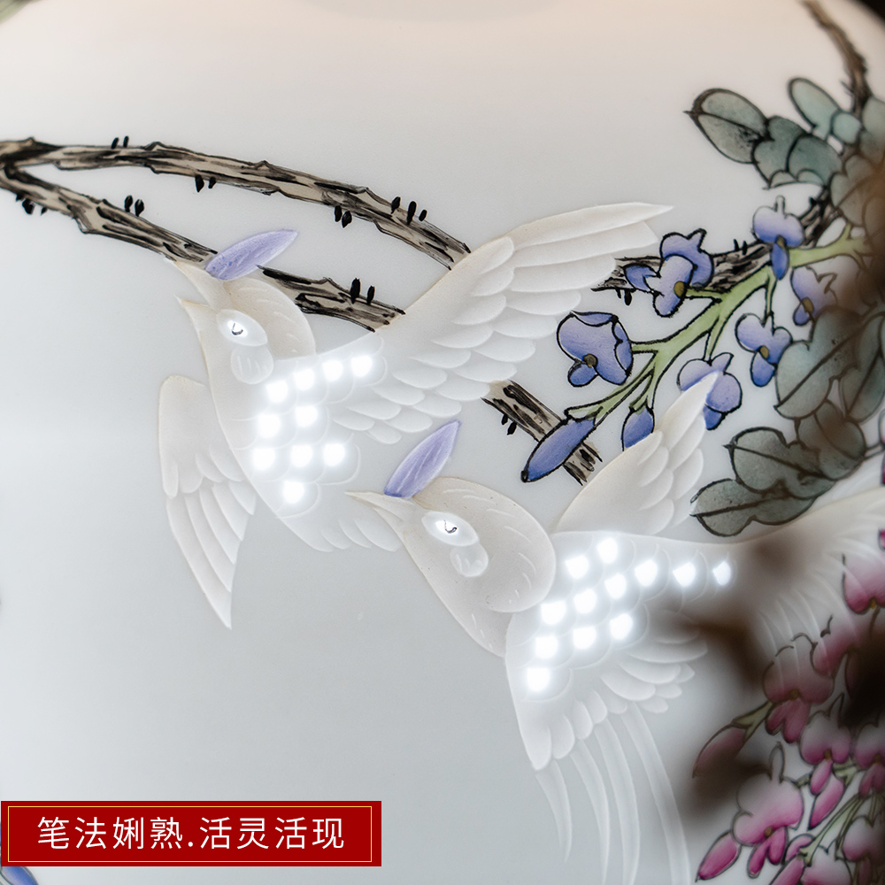 Jingdezhen ceramics hand - made vase lamp sabingga sukdun dergici jimbi furnishing articles berth lamp of new Chinese style household, sitting room adornment