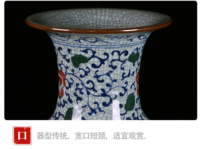 The Big vase furnishing articles antique Chinese blue and white porcelain is jingdezhen ceramics to heavy ground adornment ornament large sitting room