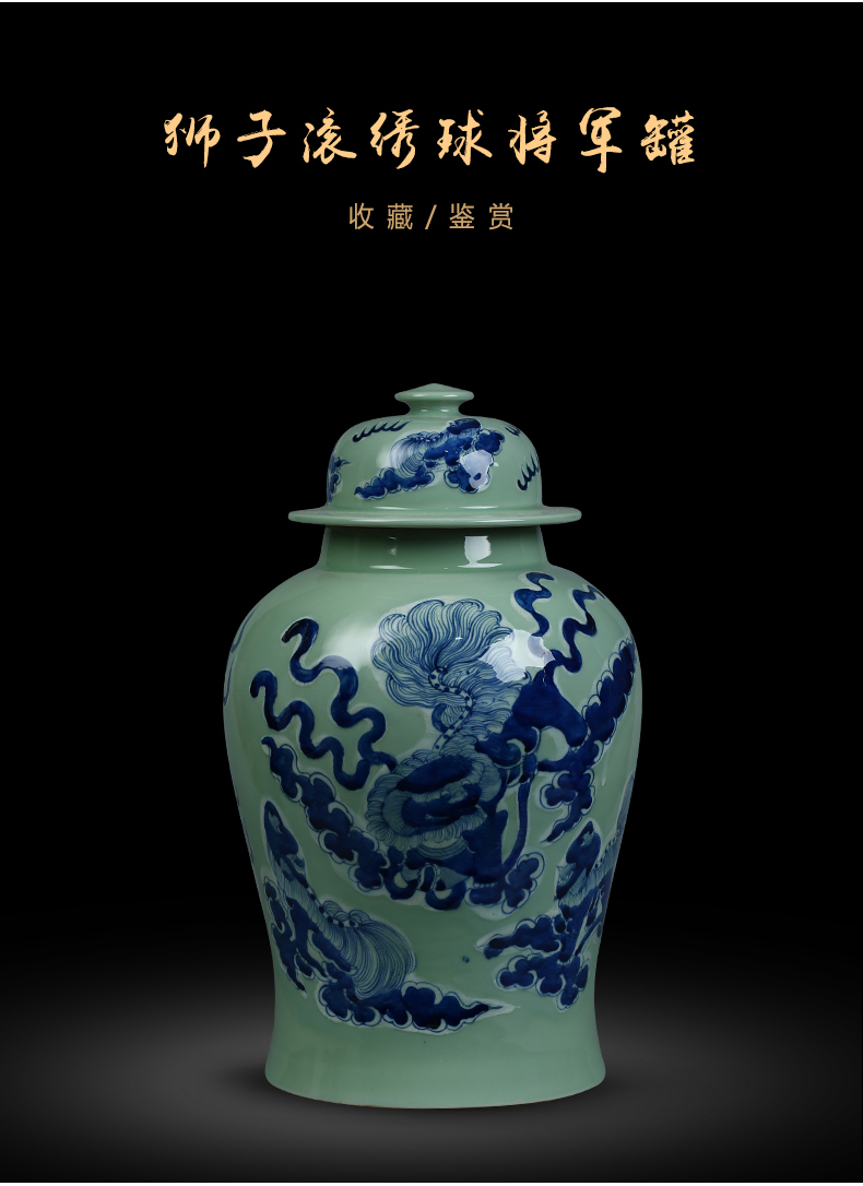 Jingdezhen ceramic vase landing a large sitting room of Chinese style flower arranging porch is decorated furnishing articles opening gifts blue and white porcelain