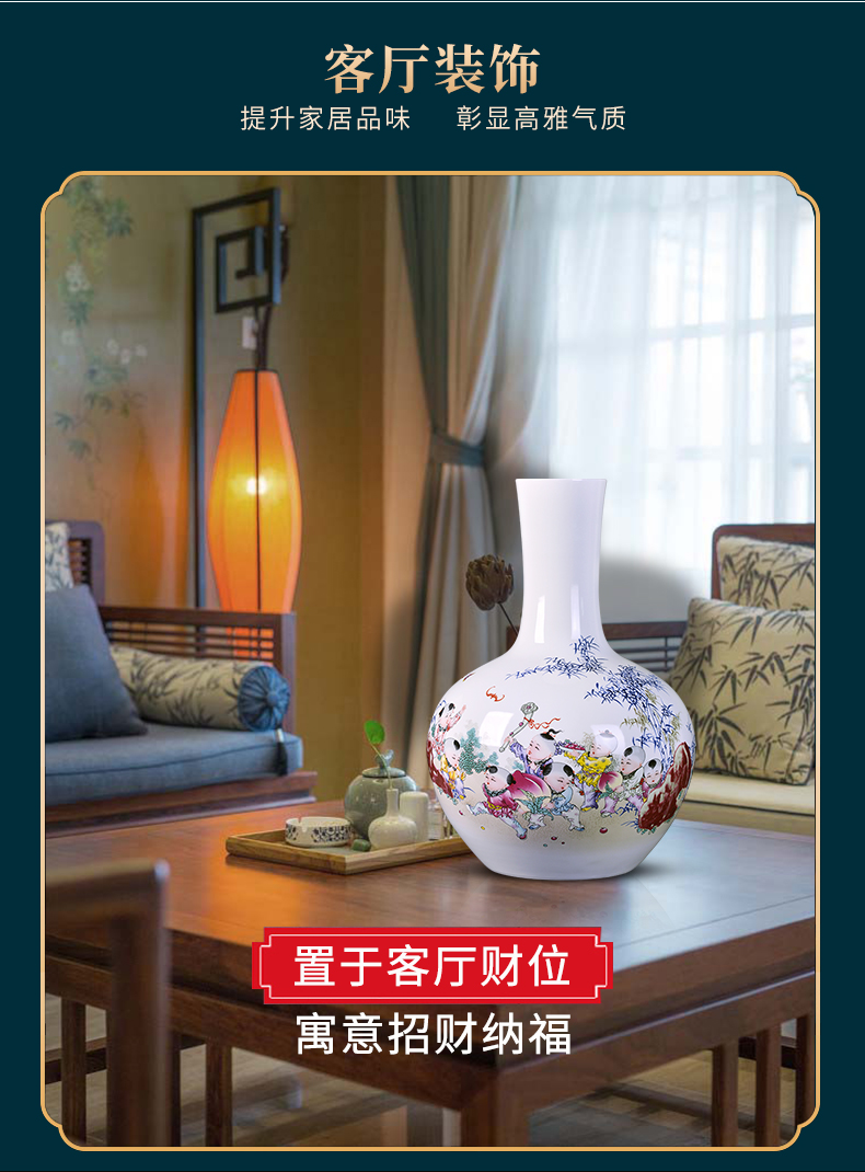 Jingdezhen ceramics vase archaize pastel flat peach life of porcelain Chinese sitting room decorate study furnishing articles