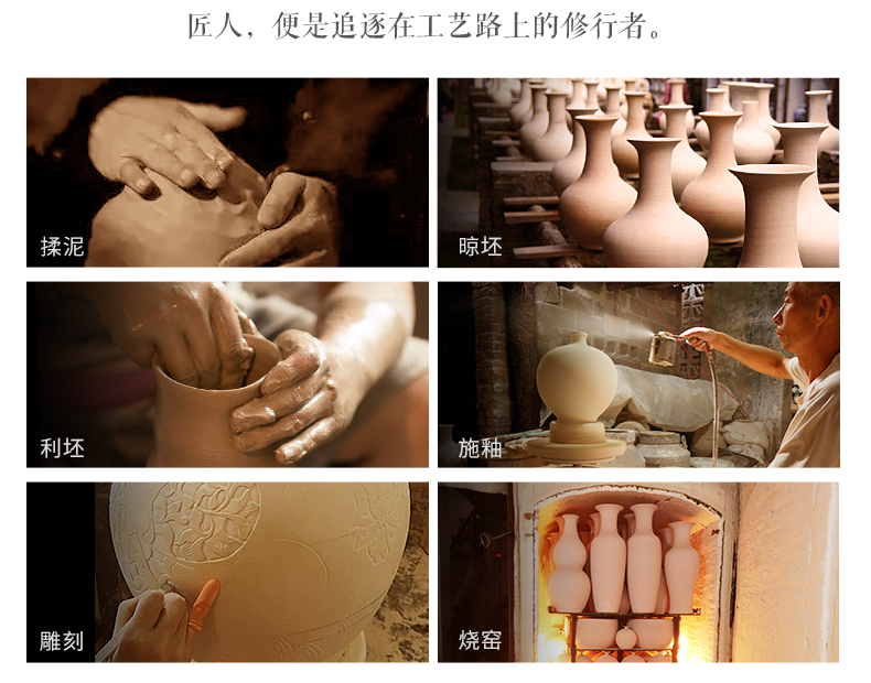 Jingdezhen ceramics furnishing articles vases, flower arranging enamel jar living room TV ark, rich ancient frame handicraft ornament