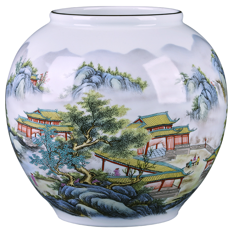 Jingdezhen ceramics furnishing articles vases, flower arranging enamel jar living room TV ark, rich ancient frame handicraft ornament