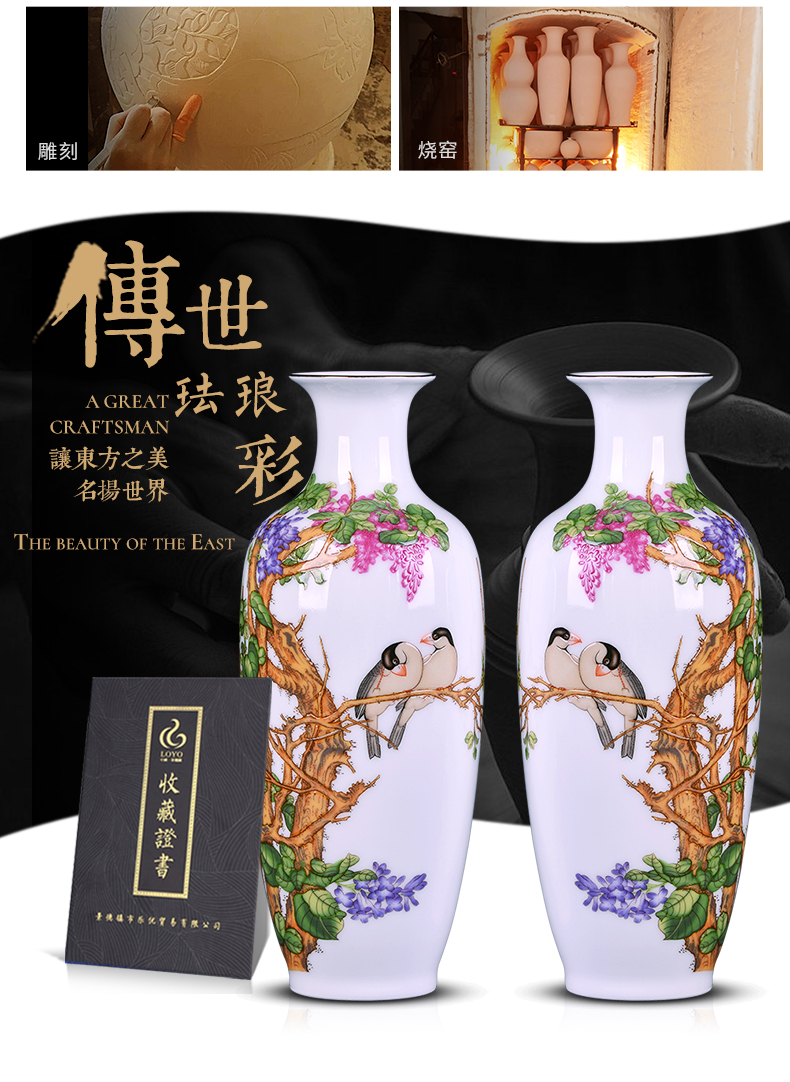 Archaize of jingdezhen ceramics powder enamel vase small flower arranging Chinese style household adornment desktop furnishing articles rich ancient frame