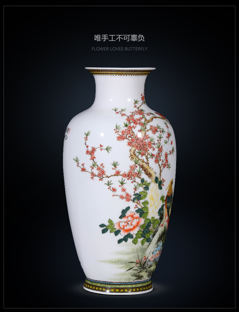 Jingdezhen ceramics hand - made vase colorful future large Chinese style living room TV cabinet decoration gifts