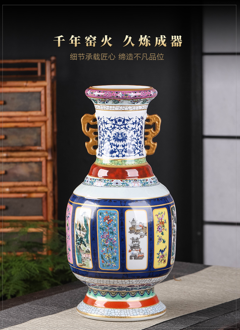 King of jingdezhen ceramics porcelain vase pastel archaize sitting room flower arranging Chinese TV ark, home furnishing articles