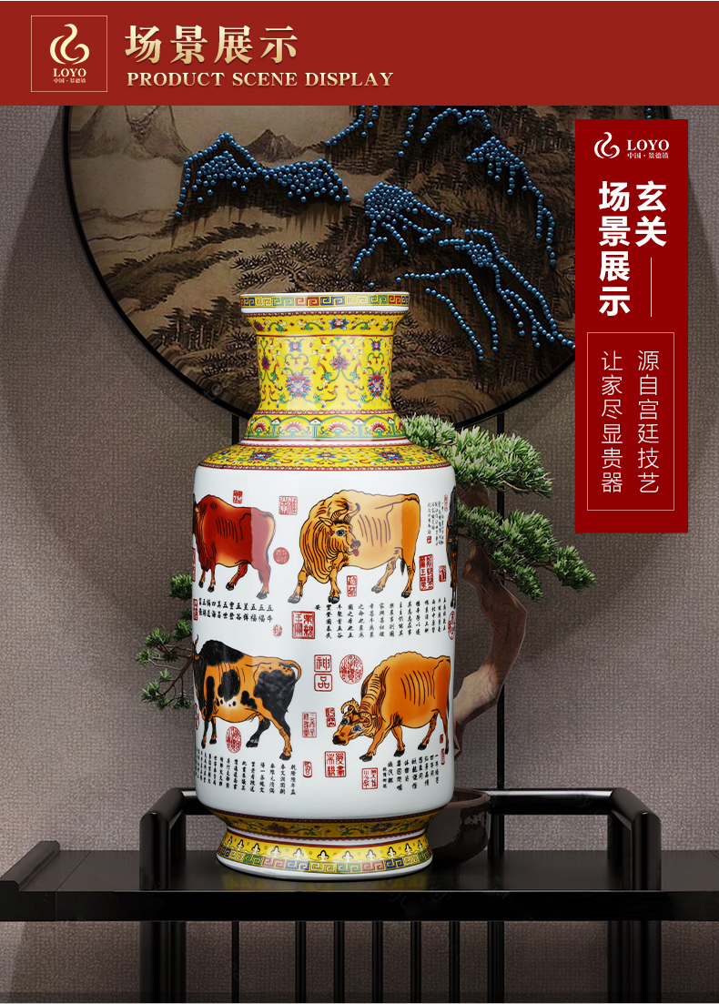 Jingdezhen ceramics powder enamel vase flower arranging place to live in the sitting room porch TV ark, decoration craft gift