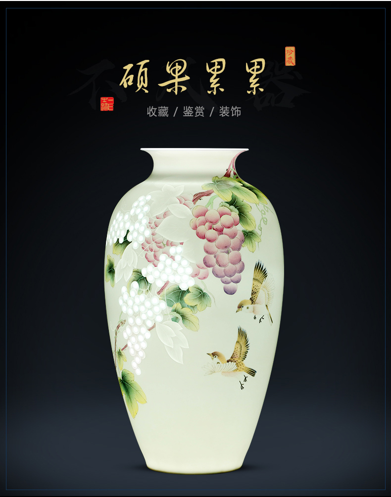 Jingdezhen ceramic hand - made thin foetus vase knife clay rich ancient frame decorate sitting room flower arranging study office furnishing articles