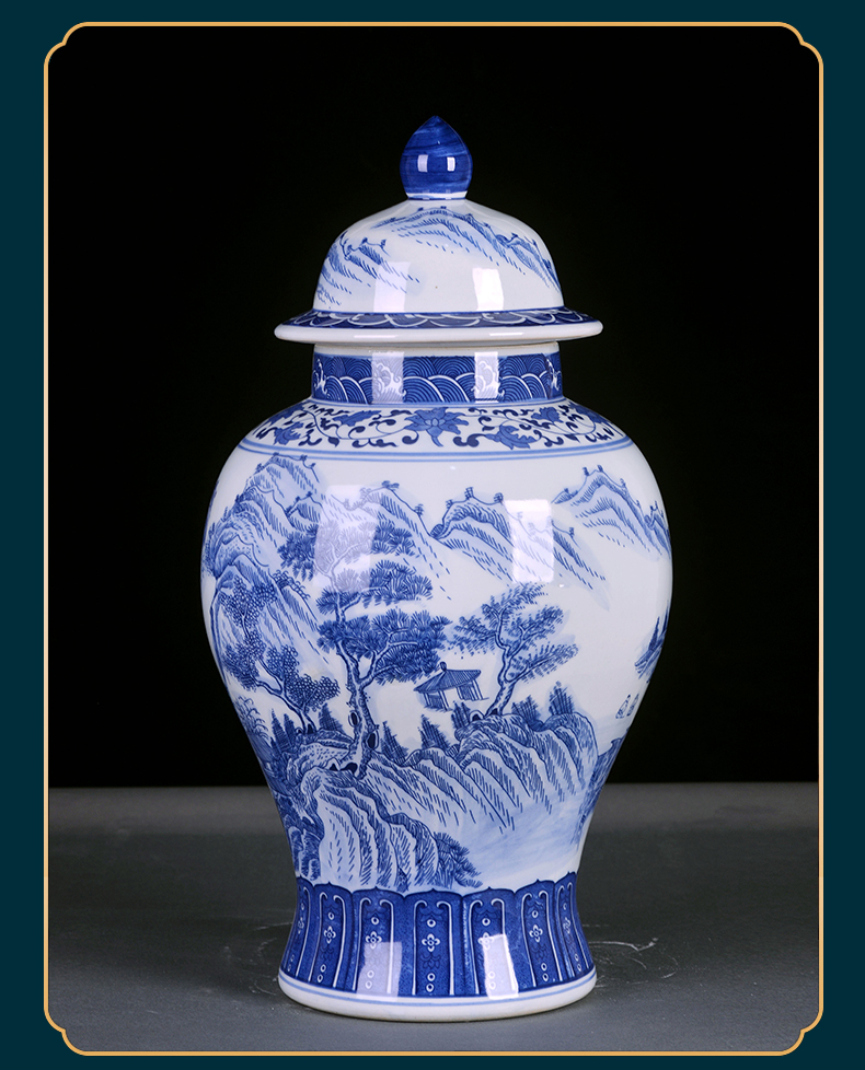 Chinese blue and white porcelain is jingdezhen ceramics general as cans of large storage tank sitting room TV ark adornment furnishing articles