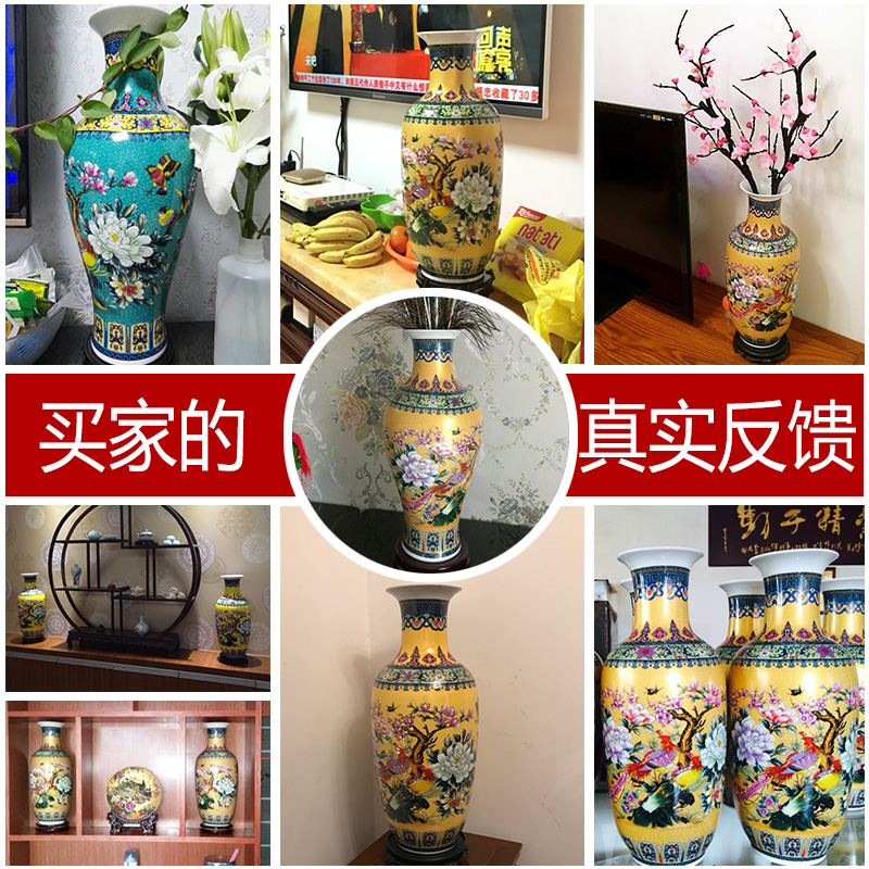 Jingdezhen ceramics handicraft sitting room be born big vase flower arranging Chinese style household adornment furnishing articles TV ark